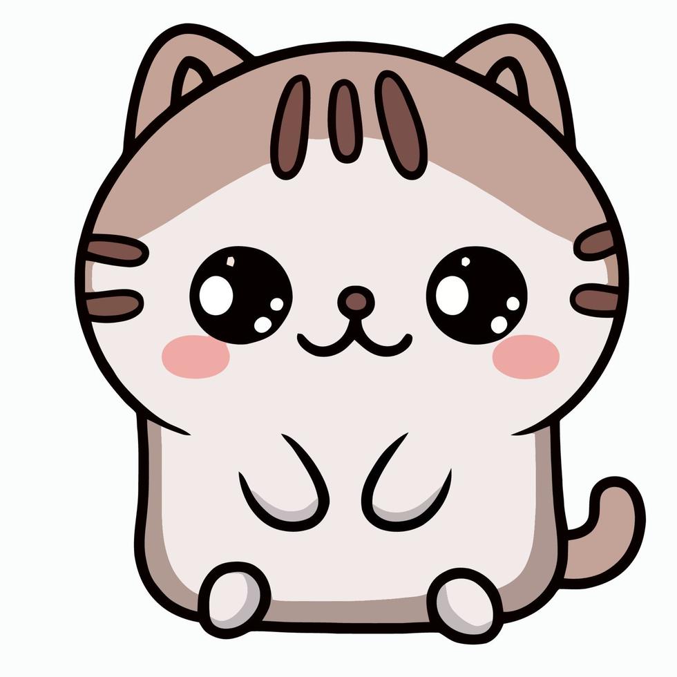 ilustração de gato fofo gato kawaii chibi estilo de desenho